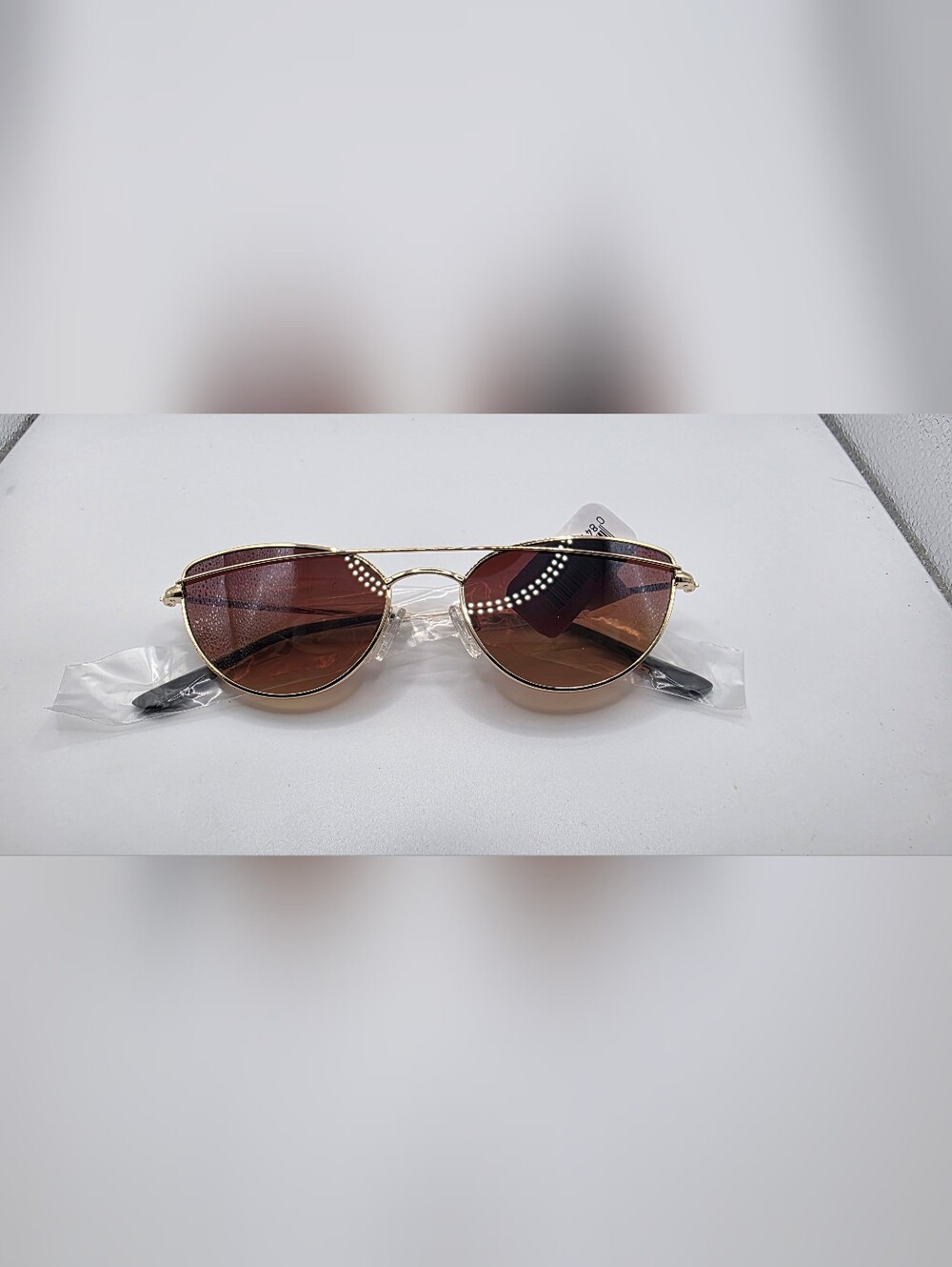 Gold Frame Sunglasses with Brown Lenses - Carolina Lemke
